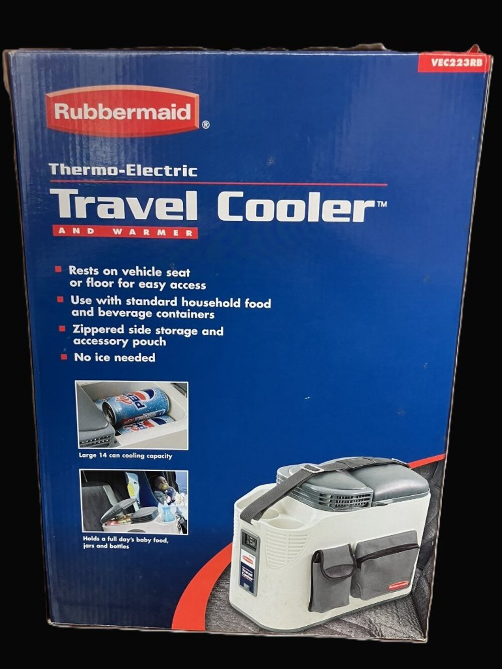 Rubbermaid Thermo-Electric Travel Cooler & Warmer VEC223RB + AC/DC converter